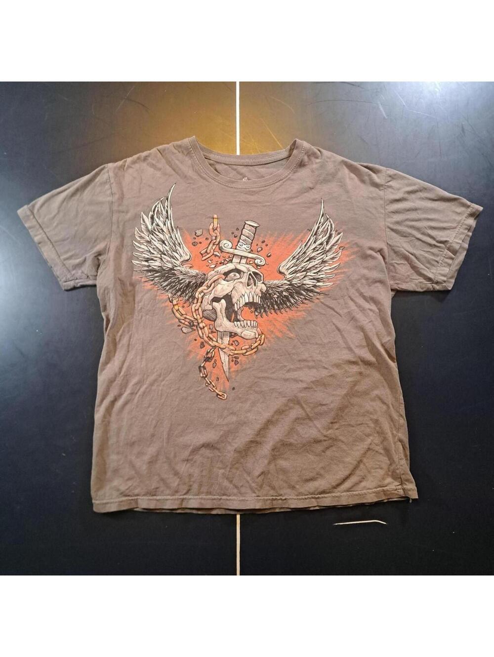Affliction Winged Skull Dagger Graphic T-Shirt